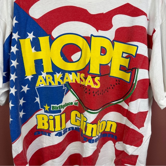 Vintage 1990s Bill Clinton Hope Arkansas USA AOP Shirt Size XL SINGLE STITCH - Picture 5 of 5